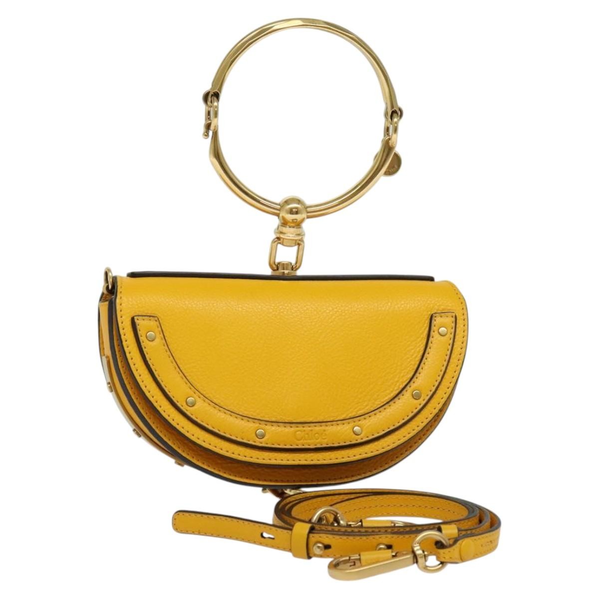 Chloe Nile Crossbody Bag Leather, YELLOW, LEATHER, Crossbody bag