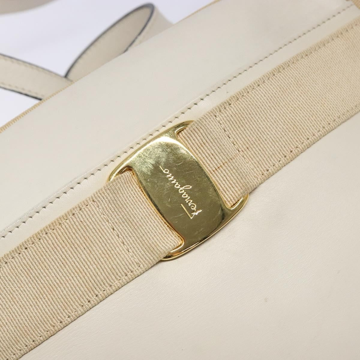 Salvatore Ferragamo Vala Shoulder Bag Leather, BEIGE, LEATHER, Shoulder bag