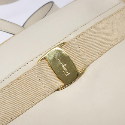 Salvatore Ferragamo Vala Shoulder Bag Leather, BEIGE, LEATHER, Shoulder bag