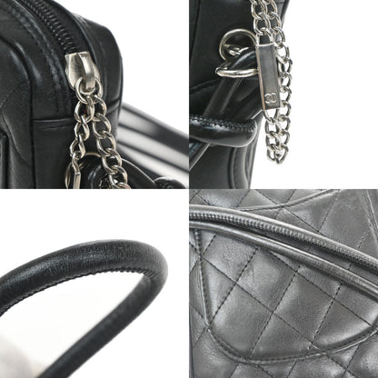 Chanel Cambon Pochette Quilted Leather, Black, Leather, Shoulder Bag