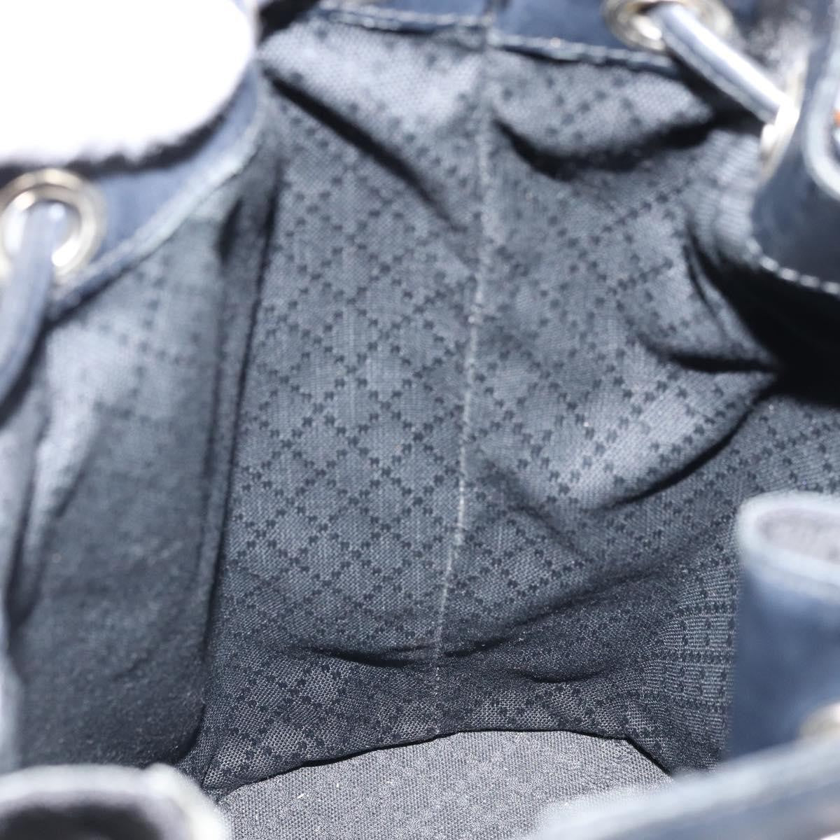 Gucci Vintage Bamboo Bucket Bag Nylon and Leather, Black, Nylon, Handbag