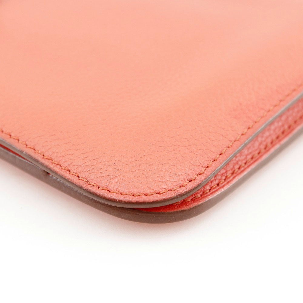 Hermes Dogon Duo Combined Wallet Leather, PINK, LEATHER, Wallets