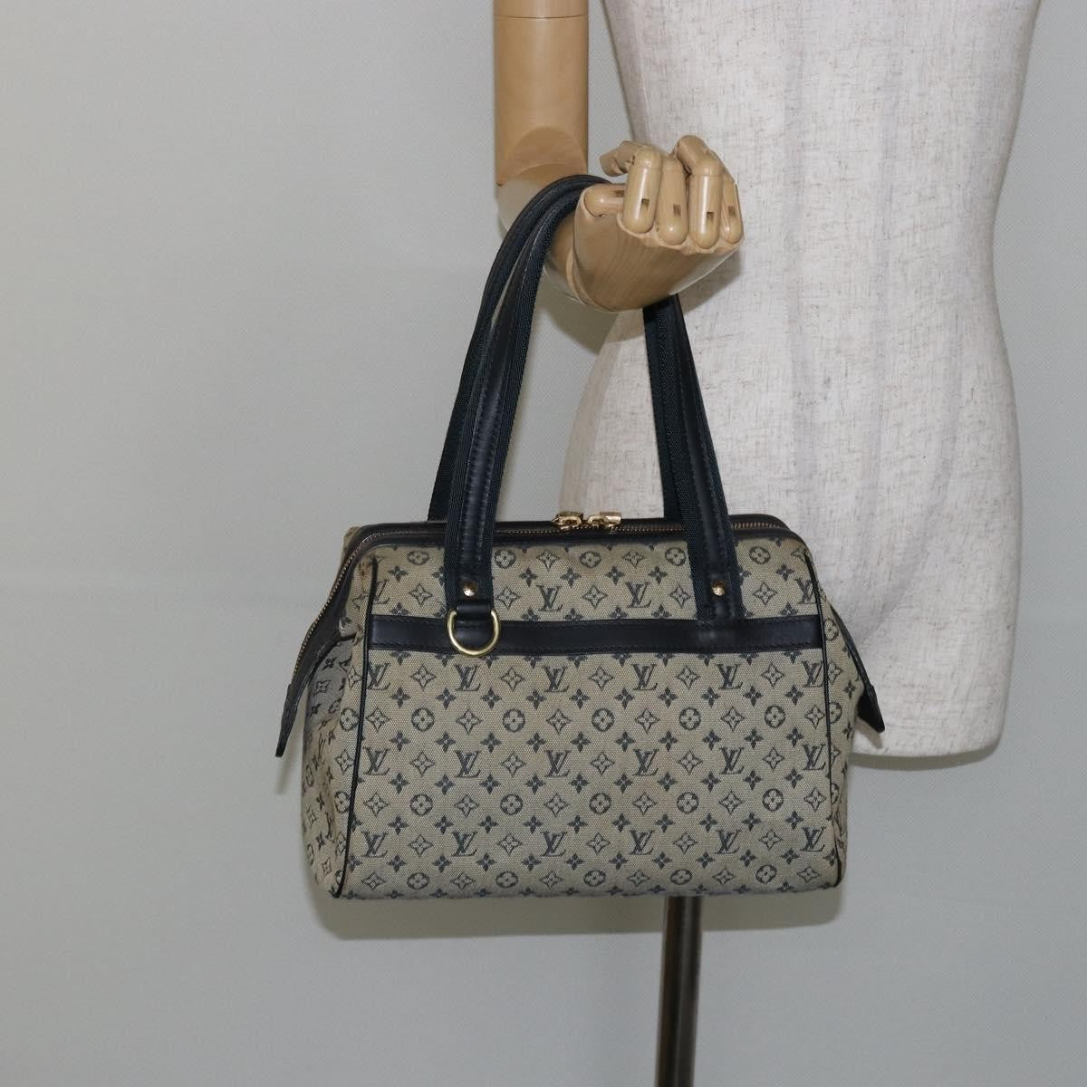 Louis Vuitton Josephine Handbag Mini Lin, BLUE, CANVAS, Handbag
