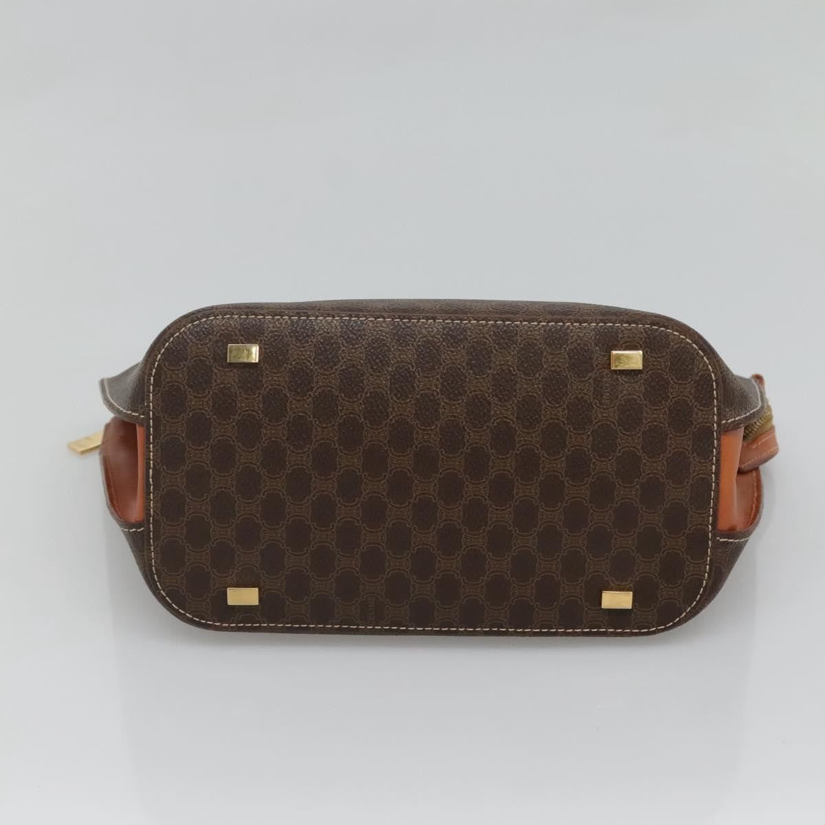Celine Macadam Handbag Macadam with leather, BROWN, CANVAS, Handbag