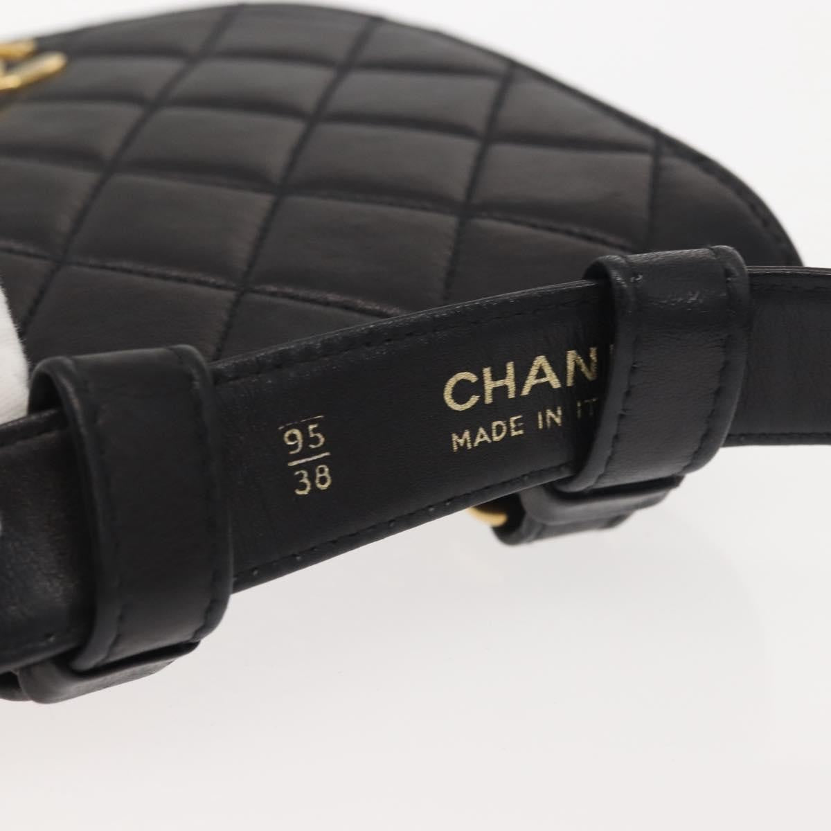 Chanel Vintage Flap Belt Bag Quilted Leather, BLACK, LEATHER, Clutche & pouche