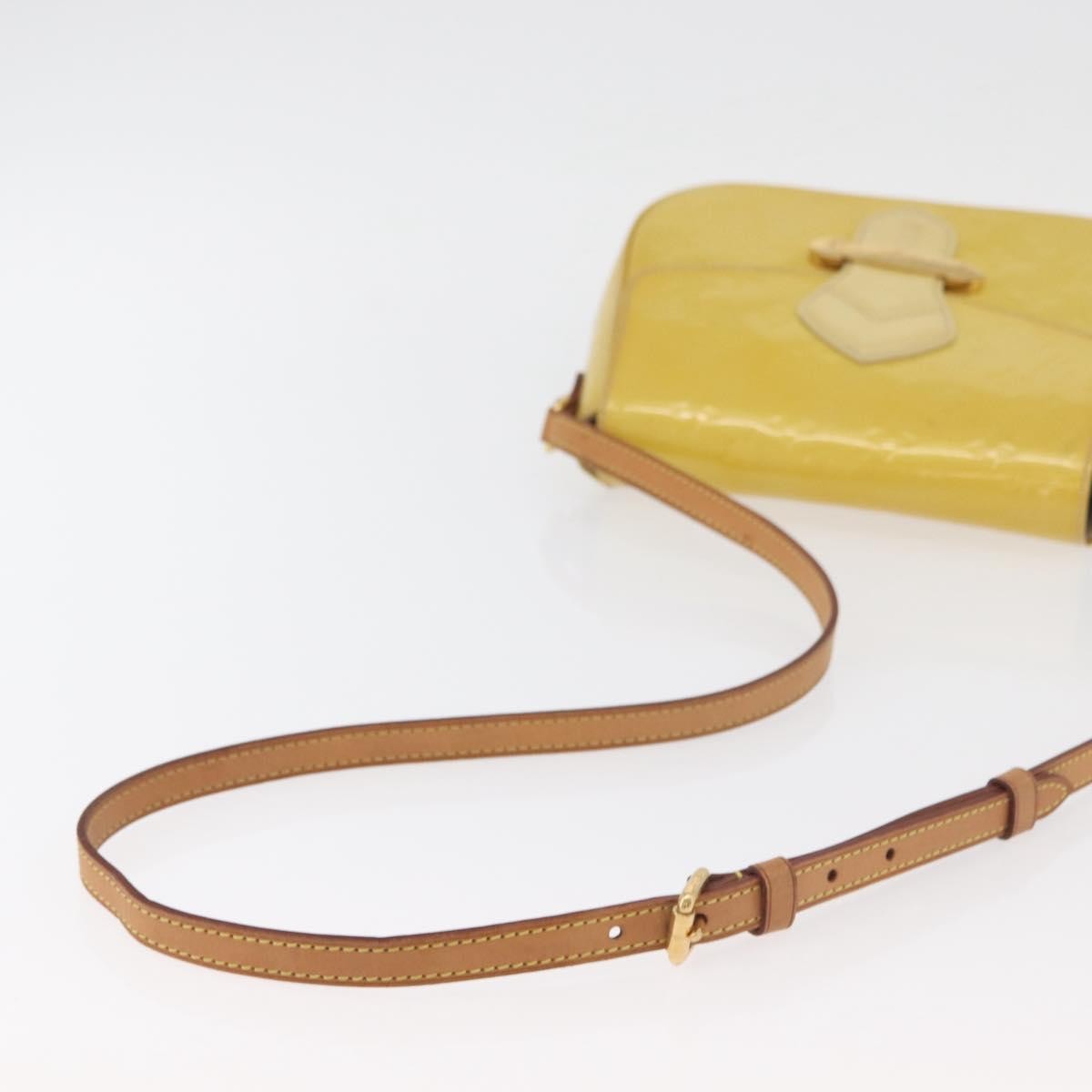 Louis Vuitton Bellflower Handbag Monogram Vernis, Yellow, Patent Leather, Shoulder Bag