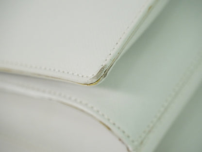 Salvatore Ferragamo Gancini handbag Leather, WHITE, LEATHER, Handbag