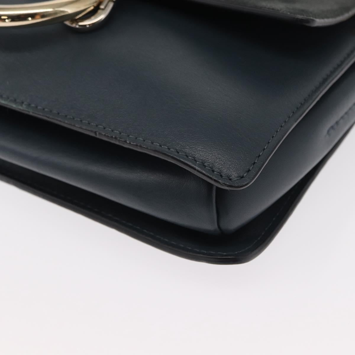 Chloe Faye Shoulder Bag Leather and Suede, GREEN, SUEDE, Shoulder bag