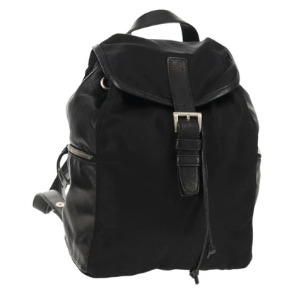 Prada Buckle Backpack Quilted Tessuto, BLACK, NYLON, Backpack