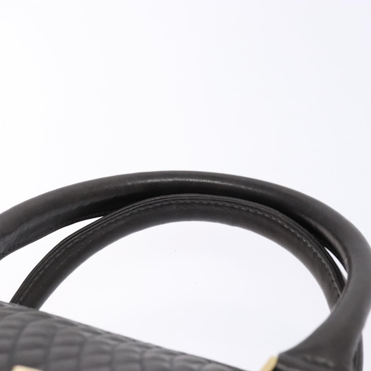 Bally Vintage Handbag Quilted Leather, GRAY, LEATHER, Handbag