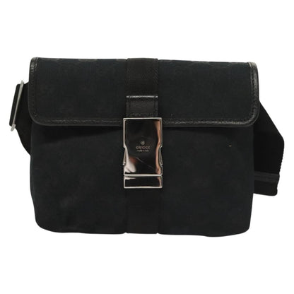 Gucci Buckle Belt Bag GG Canvas, Black, Canvas, Belt