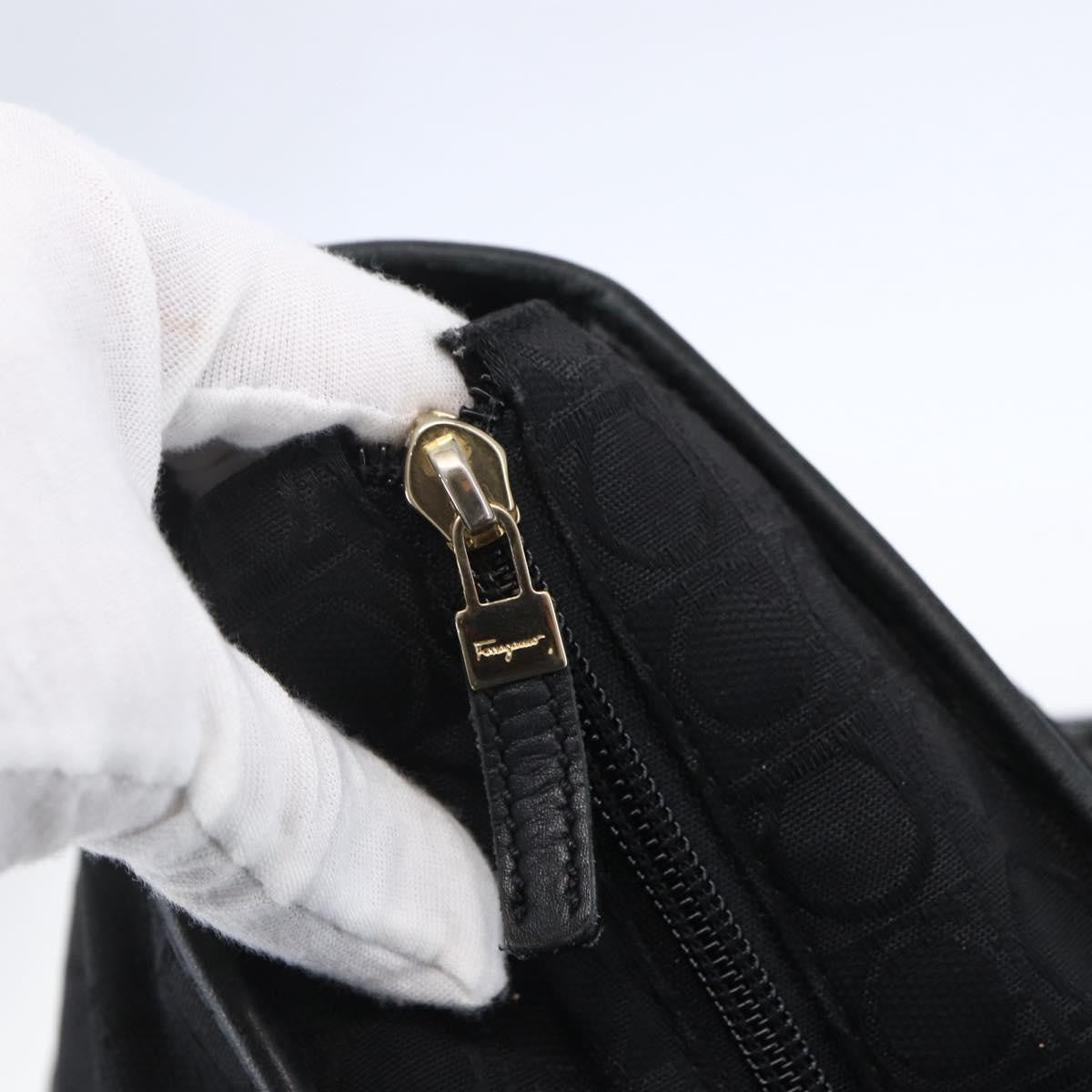 Salvatore Ferragamo Gancini Tote Gancini Canvas, BLACK, CANVAS, Tote bag