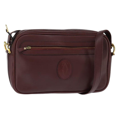 cartier Must de Cartier Shoulder Bag Leather, BURGUNDY, LEATHER, Shoulder bag