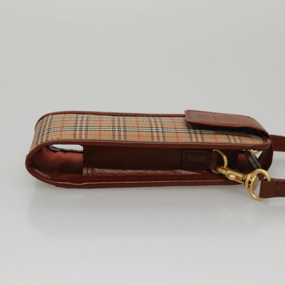 Burberry Nova check Pochette Canvas, BEIGE, CANVAS, Clutche & pouche
