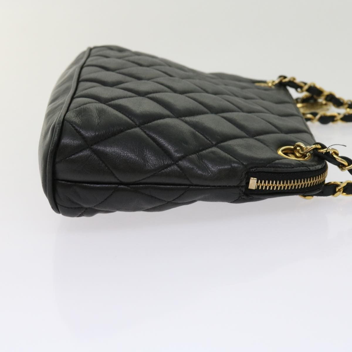 Chanel Chain Shoulder Bag Matelasse, BLACK, LEATHER, Shoulder bag