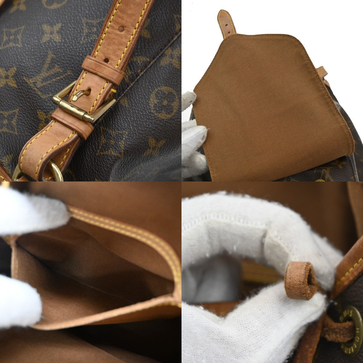 Louis Vuitton Montsouris Backpack Monogram Canvas, BROWN, LEATHER, Backpack
