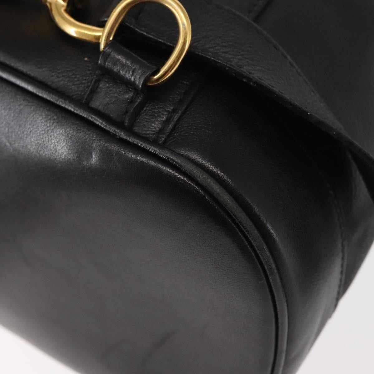 Gucci Vintage Bamboo Sling Backpack Leather, BLACK, LEATHER, Backpack