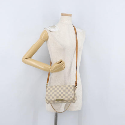 Louis Vuitton Favorite Handbag Damier, WHITE, CANVAS, Shoulder bag