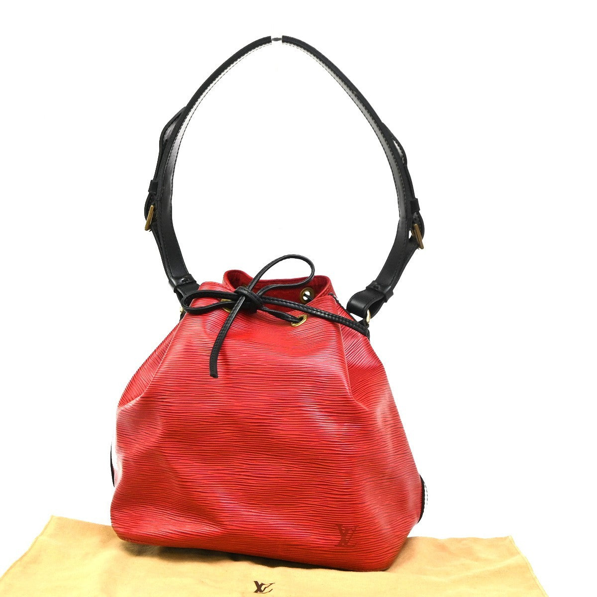 Louis Vuitton Petit Noe Handbag Epi Leather, RED, LEATHER, Shoulder bag