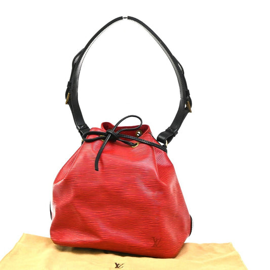 Louis Vuitton Petit Noe Handbag Epi Leather, RED, LEATHER, Shoulder bag