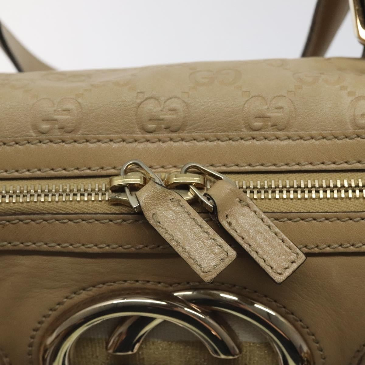 Gucci Vintage Interlocking G Shoulder Bag Leather, BEIGE, LEATHER, Shoulder bag