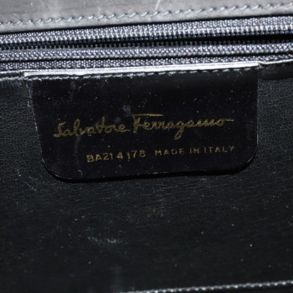 Salvatore Ferragamo Convertible Vara Bow Tote Suede, BLACK, SUEDE, Handbag