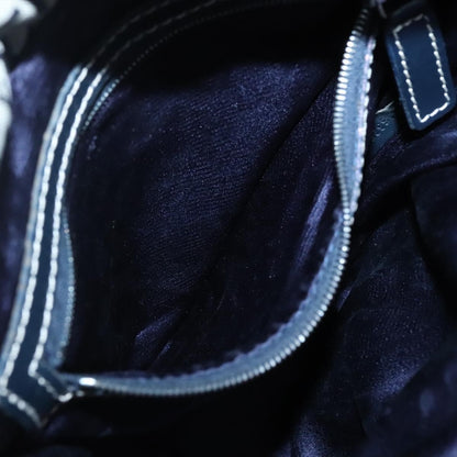 Fendi FF Logo Mon Tresor Bucket Bag Printed Shearling with Leather, NAVY, CANVAS, Shoulder bag