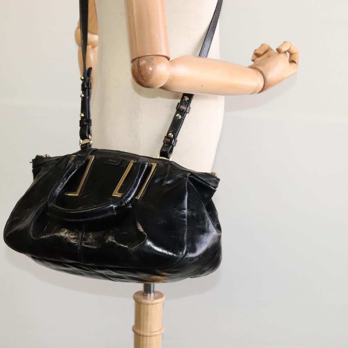 Chloe Ethel Handbag Leather, BLACK, LEATHER, Handbag