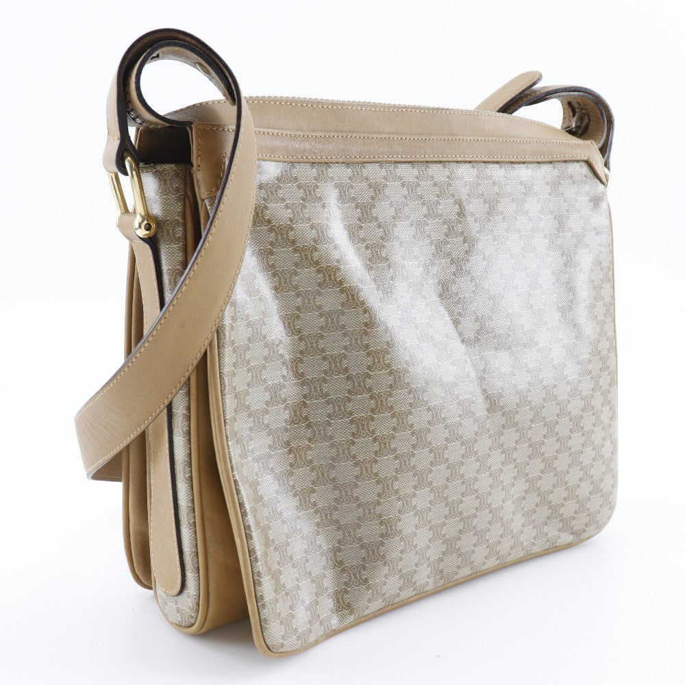 Celine Macadam Shoulder Bag PVC Leather, BEIGE, PVC, Shoulder bag