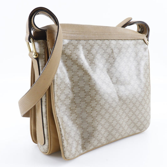 Celine Macadam Shoulder Bag PVC Leather, BEIGE, PVC, Shoulder bag