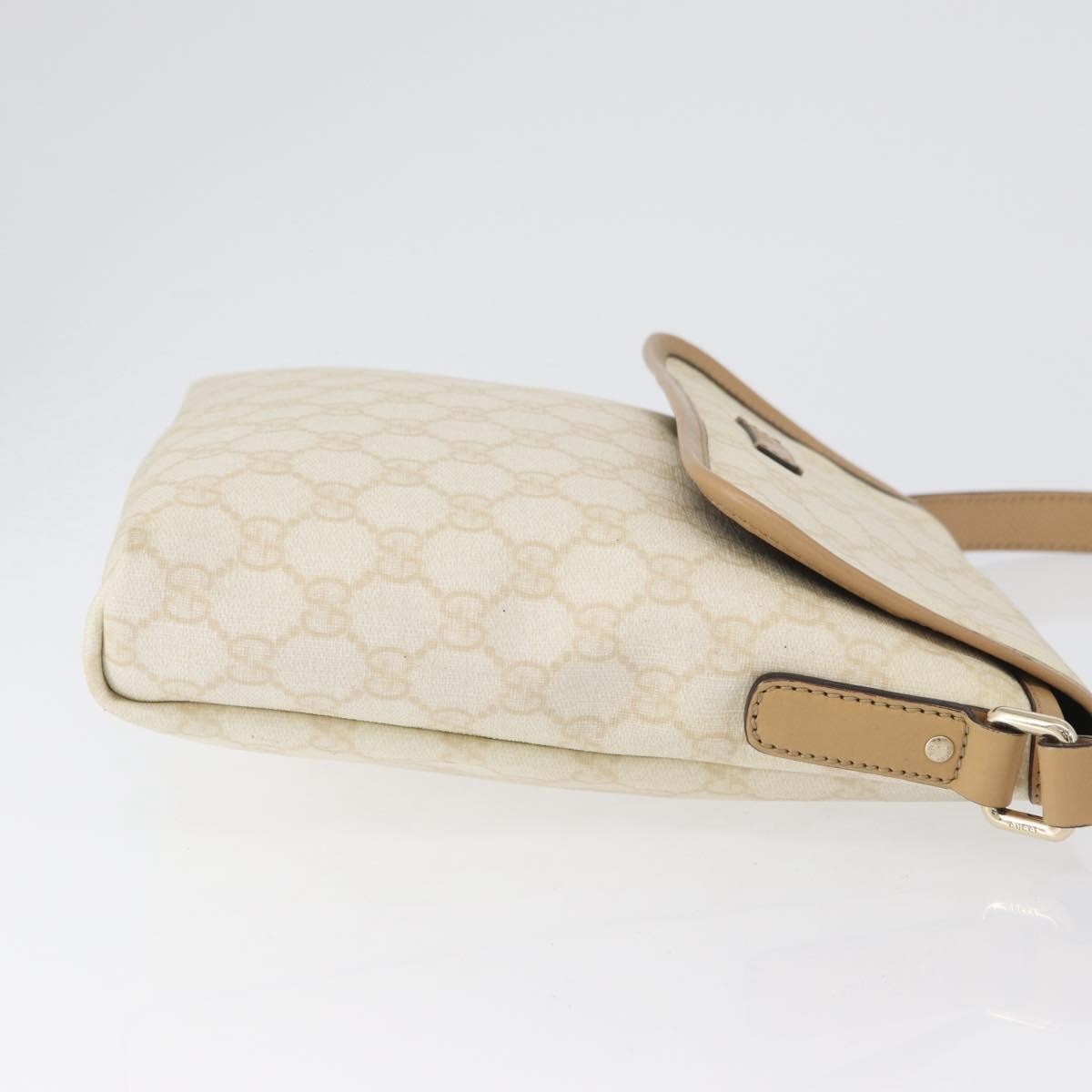 Gucci Flap Messenger GG Coated Canvas, Beige, Canvas, Shoulder Bag