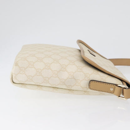Gucci Flap Messenger GG Coated Canvas, Beige, Canvas, Shoulder Bag