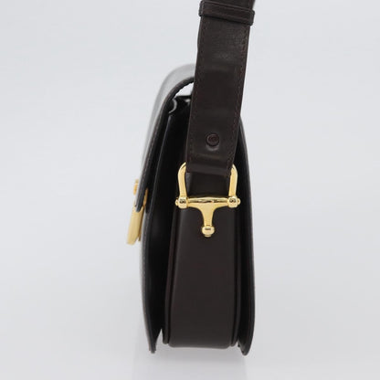 Celine Vintage Shoulder Bag Leather, BROWN, LEATHER, Shoulder bag