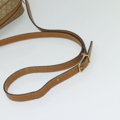 Celine Vintage Macadam Shoulder Bag Canvas and Leather, Beige, Canvas, Shoulder Bag