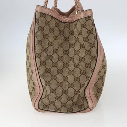 Gucci Bella Tote GG Canvas with Leather, BEIGE, CANVAS, Tote bag