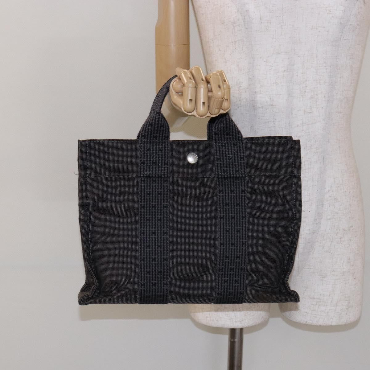 Hermes Fourre Tout Tote Canvas, GRAY, CANVAS, Tote bag