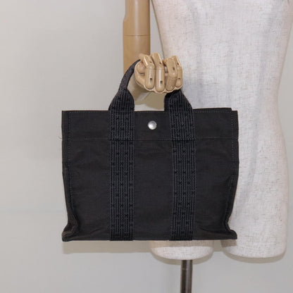 Hermes Fourre Tout Tote Canvas, GRAY, CANVAS, Tote bag