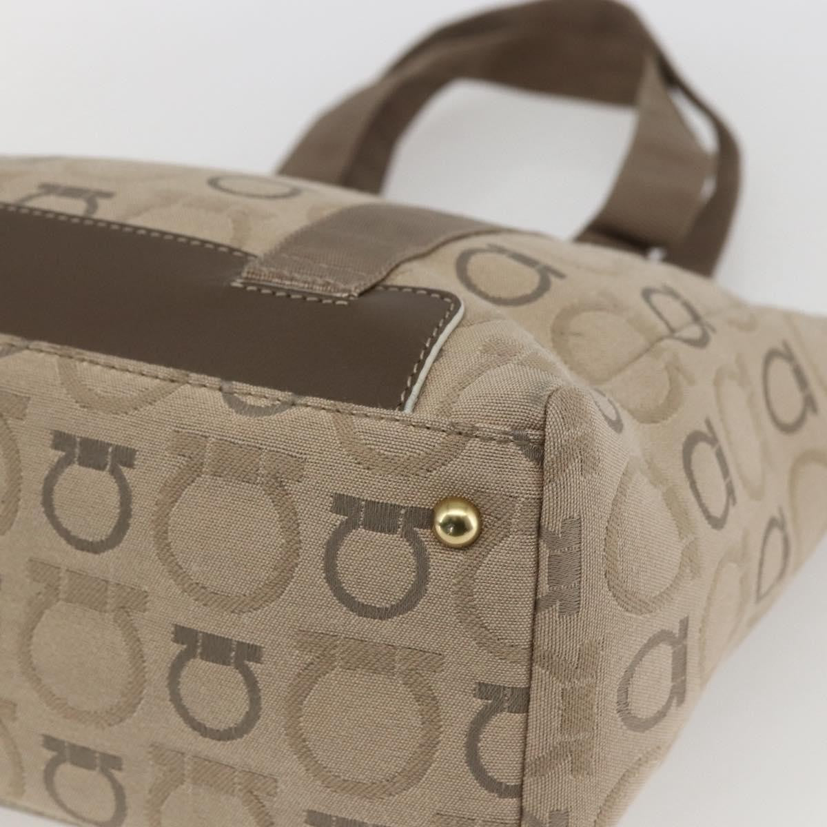 Salvatore Ferragamo Gancini Tote Gancini Canvas, BEIGE, CANVAS, Tote bag