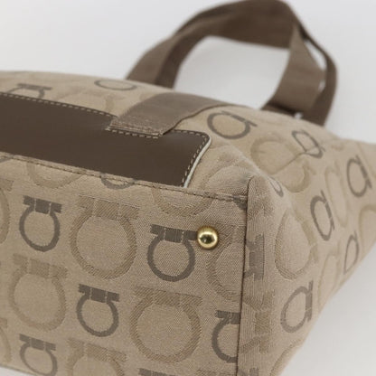 Salvatore Ferragamo Gancini Tote Gancini Canvas, BEIGE, CANVAS, Tote bag