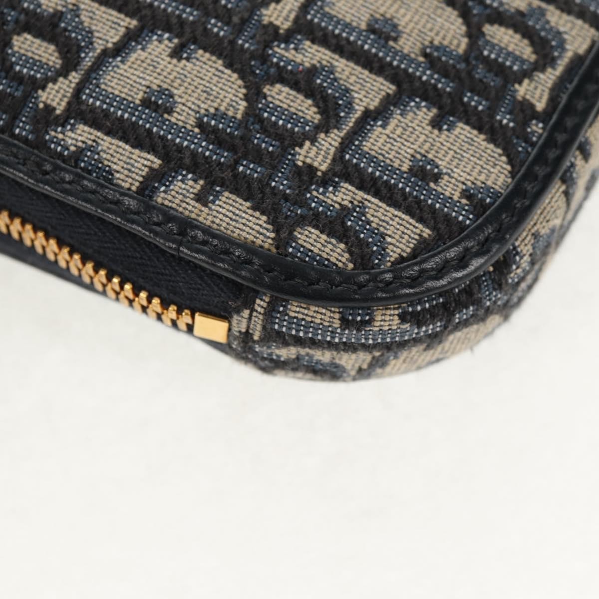 Christian Dior 30 Montaigne Phone Holder on Chain Oblique Canvas, NAVY, CANVAS, Clutche & pouche