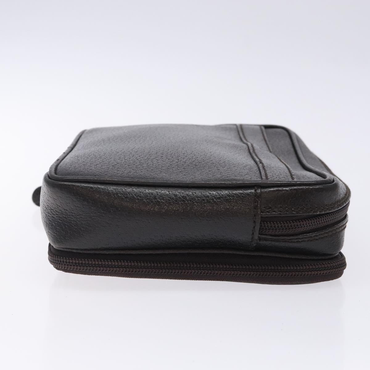 Gucci Zipped Pouch Leather, BROWN, LEATHER, Clutche & pouche