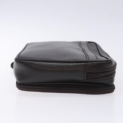 Gucci Zipped Pouch Leather, BROWN, LEATHER, Clutche & pouche