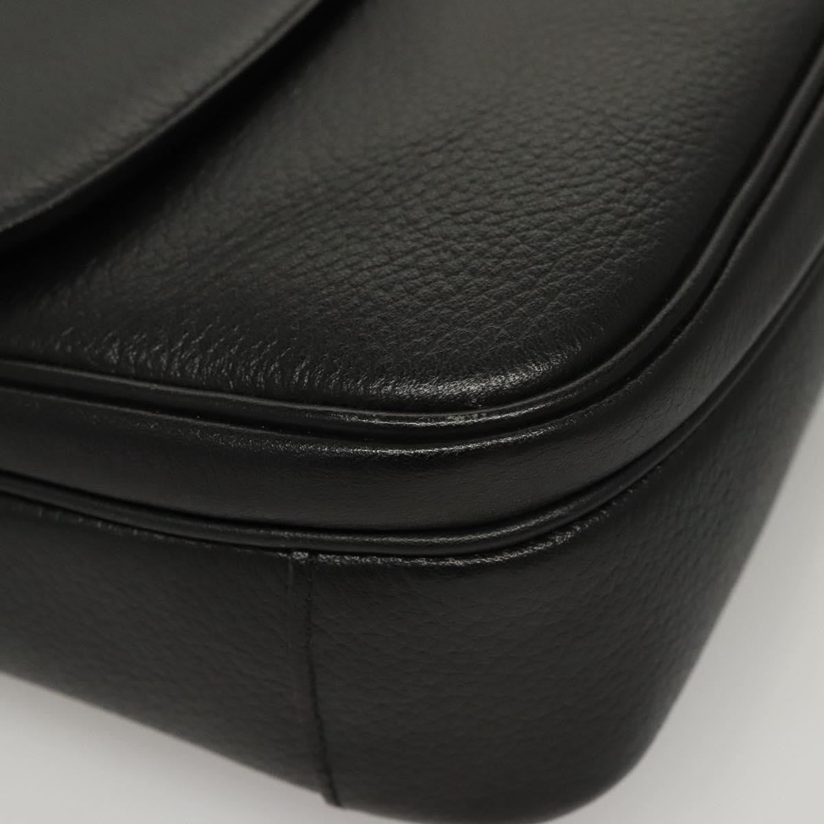 Burberry Vintage Shoulder Bag Leather, BLACK, LEATHER, Shoulder bag