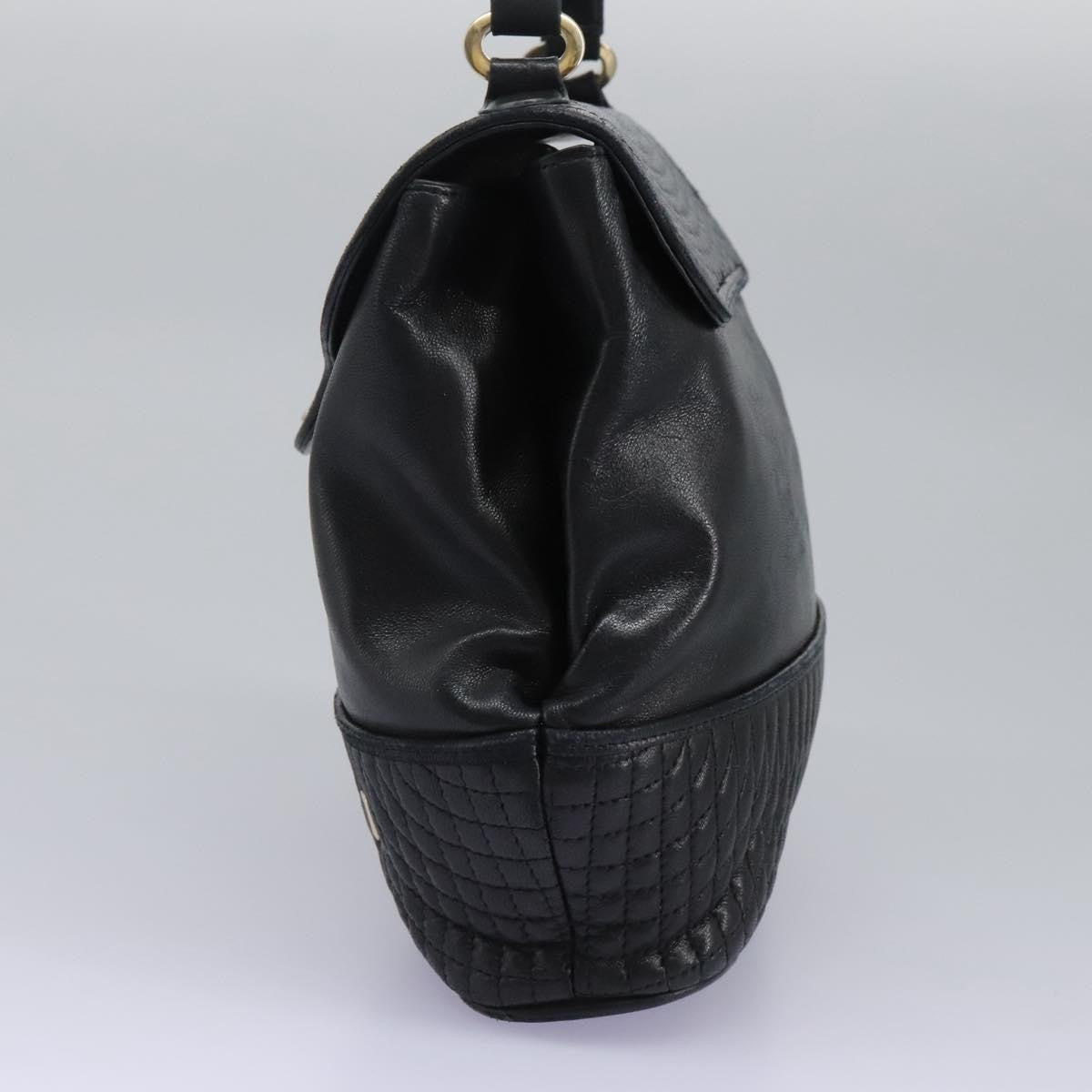 Bally Vintage Handbag Quilted Leather, Black, Leather, Handbag