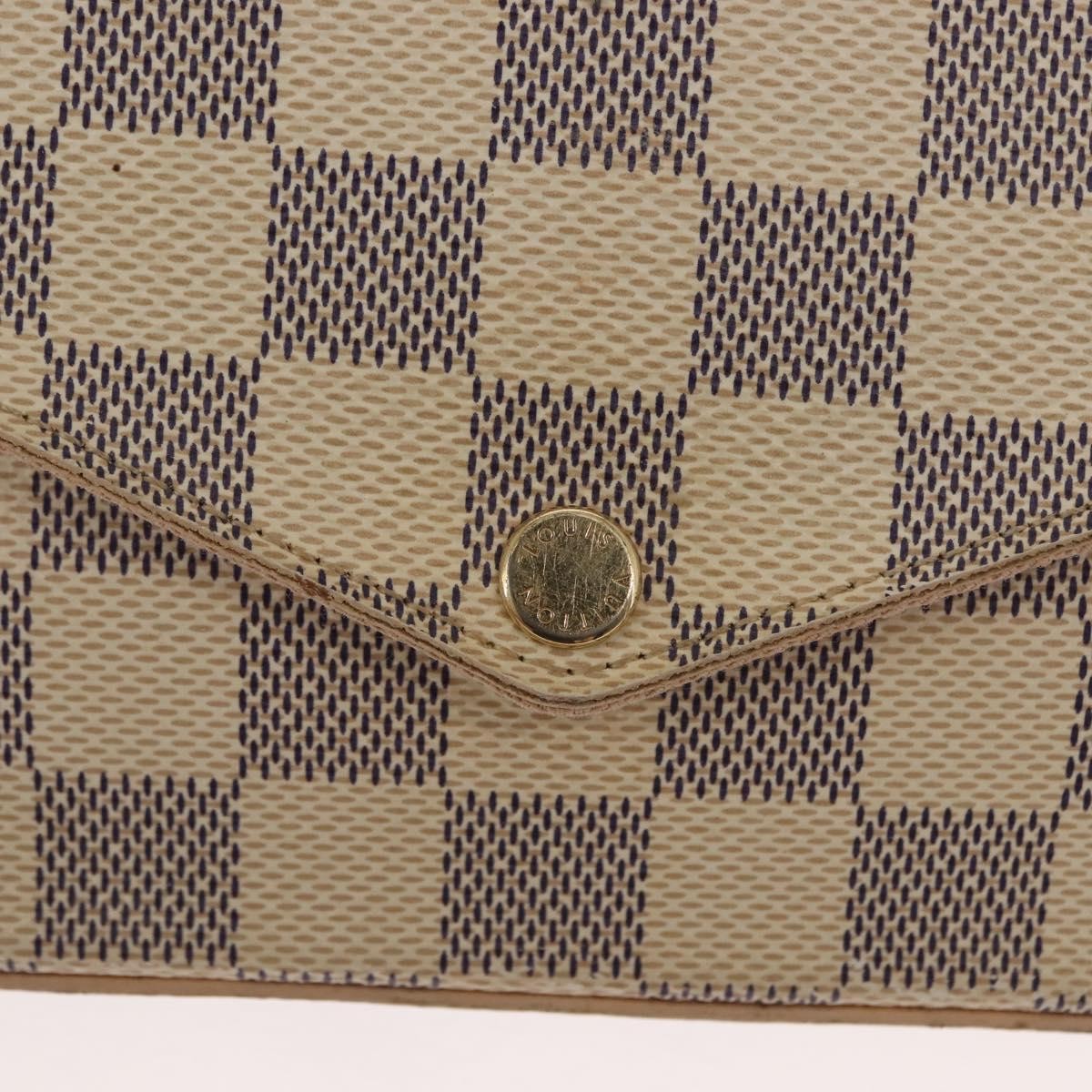 Louis Vuitton Felicie Pochette Damier, WHITE, CANVAS, Clutche & pouche