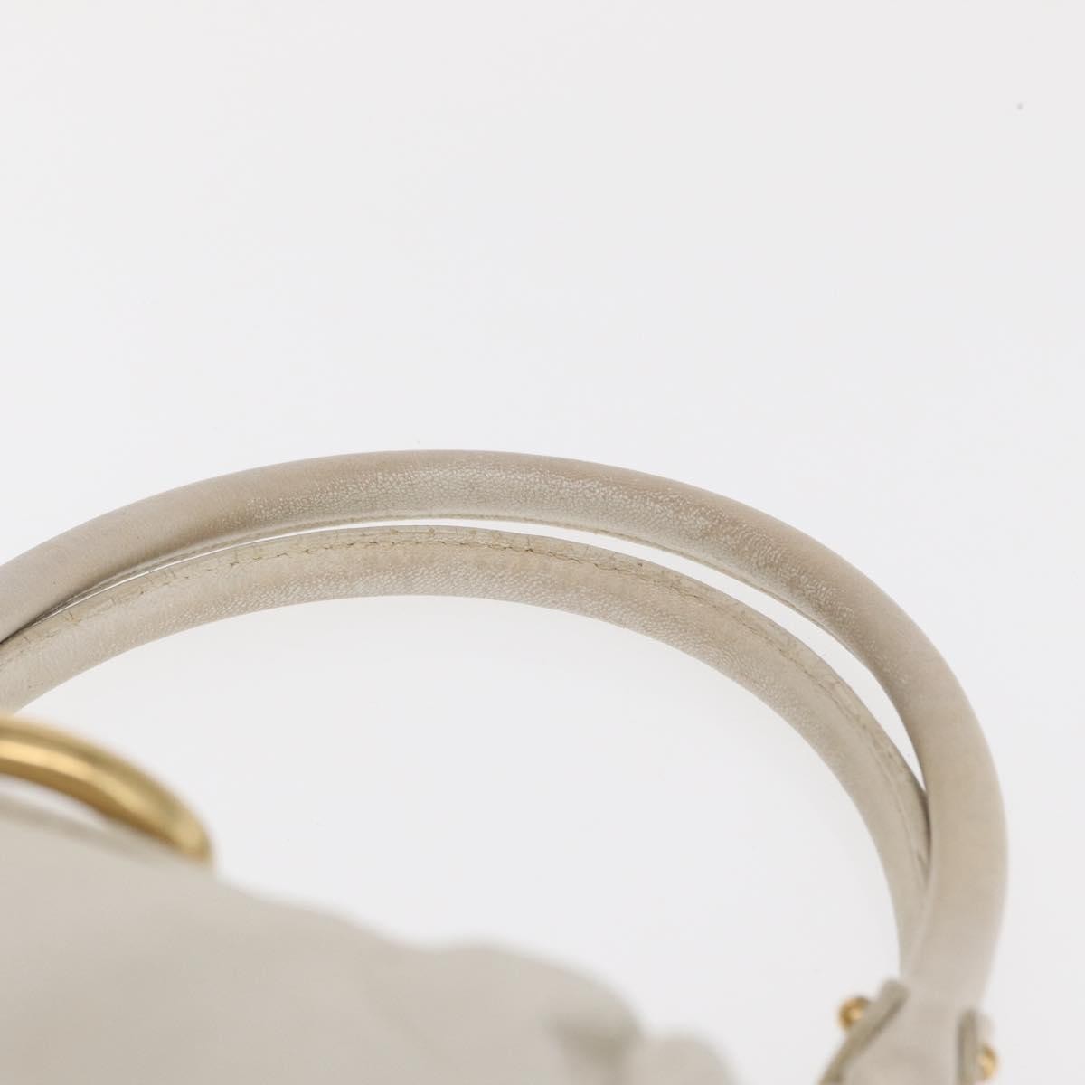 Salvatore Ferragamo Gancini handbag Leather, WHITE, LEATHER, Handbag