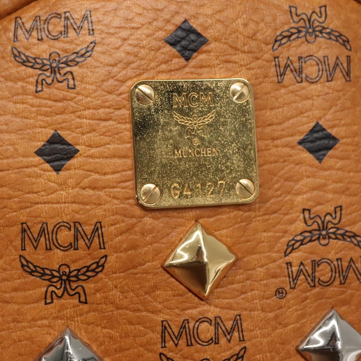 MCM Vicetos Logo PVC Cuir, BROWN, CANVAS, Backpack