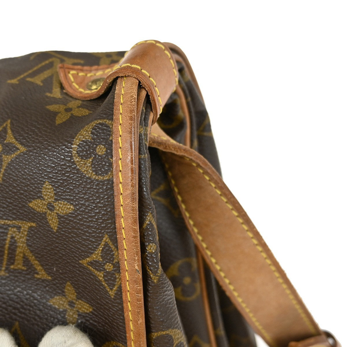 Louis Vuitton Saumur Handbag Monogram Canvas, BROWN, CANVAS, Shoulder bag