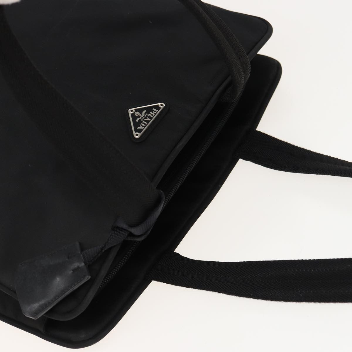 Prada Bowling Shoulder Bag Tessuto, BLACK, NYLON, Shoulder bag