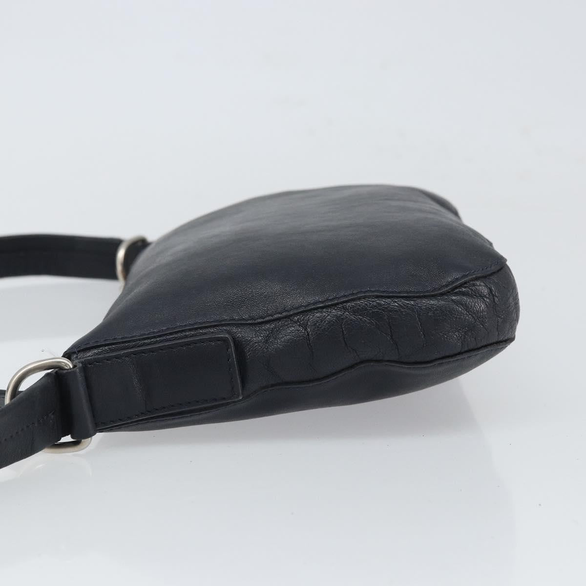 Celine Vintage Shoulder Bag Leather, NAVY, LEATHER, Shoulder bag